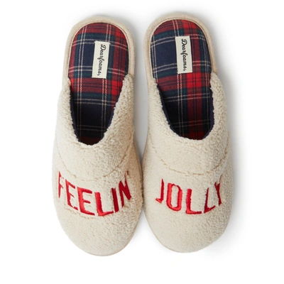Dearfoams Mens Tyler Holiday Scuff In White