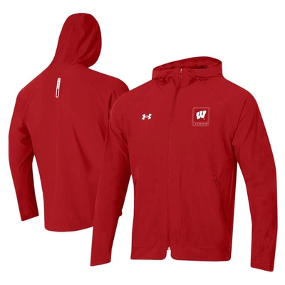 Under Armour Red Wisconsin Badgers Unstoppable Raglan Full-zip Jacket