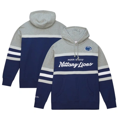 MITCHELL & NESS MITCHELL & NESS NAVY PENN STATE NITTANY LIONS HEAD COACH PULLOVER HOODIE