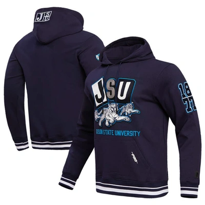 PRO STANDARD PRO STANDARD NAVY JACKSON STATE TIGERS HOMECOMING RIBBED FLEECE PULLOVER HOODIE