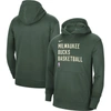 Nike Unisex  Hunter Green Milwaukee Bucks 2023/24 Performance Spotlight On-court Practice Pullover Ho In Hunter Green