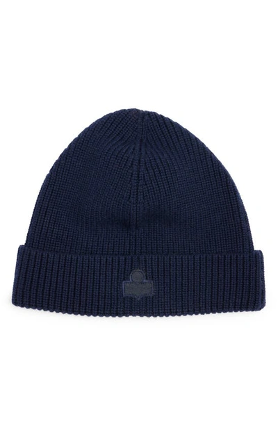 Isabel Marant Bayle Merino Wool Beanie In Midnight