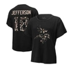Majestic Women's  Threads Justin Jefferson Black Minnesota Vikings Leopard Player Name And Number T-s In Black