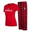 Concepts Sport Women's  Red, Navy St. Louis Cardinals Arctic T-shirt And Flannel Pants Sleep Set In Red