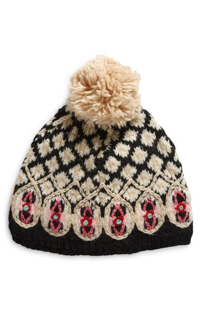 French Knot Vintage Chalet Wool Beanie In Multi