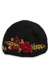 French Knot Josephine Wool Cloche In Black