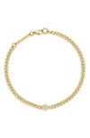 ZOË CHICCO 14K GOLD CURB CHAIN DIAMOND BRACELET