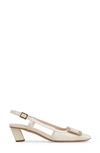 Roger Vivier Belle Vivier 45 Slingback Pumps In Patent Leather In White