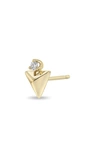 Zoë Chicco Small Diamond Triangle Single Stud Earring In 14k Yellow Gold
