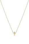 ZOË CHICCO 14K GOLD DIAMOND PYRAMID PENDANT NECKLACE