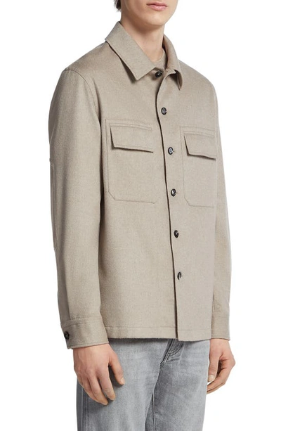 Zegna Oasi Cashmere Shirt Jacket In Brown