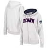 Colosseum White Uconn Huskies Arched Name Full-zip Hoodie In White