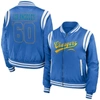WEAR BY ERIN ANDREWS WEAR BY ERIN ANDREWS POWDER BLUE LOS ANGELES CHARGERS BOMBER FULL-ZIP JACKET
