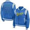 Wear By Erin Andrews Powder Blue Los Angeles Chargers Bomber Full-zip Jacket In Powder Blue