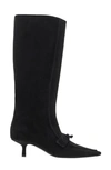 Burberry Suede Leather Boots In Black