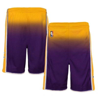 Mitchell & Ness Kids' Youth  Gold/purple Los Angeles Lakers 2009/10 Hardwood Classics Fadeaway Reload 3.0 S In Gold,purple