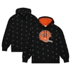 Mitchell & Ness Men's  Black Cincinnati Bengals Allover Print Fleece Pullover Hoodie In Black