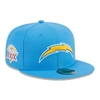New Era Powder Blue Los Angeles Chargers Main Patch 59fifty Fitted Hat In Powder Blue