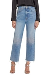 7 For All Mankind Logan Stovepipe High Rise Crystal Embellished Jeans In Ode To In Ode To