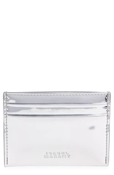 Isabel Marant Women's Chiba Metallic Card Case In Silver