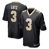 NIKE NIKE WIL LUTZ BLACK NEW ORLEANS SAINTS GAME JERSEY