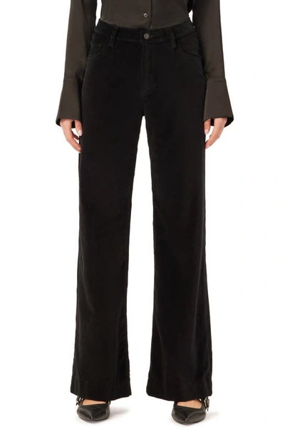 Dl1961 Hepburn High Waist Wide Leg Velvet Jeans In Voodoo