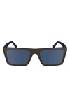Lacoste Sport 56mm Rectangular Sunglasses In Matte Brown
