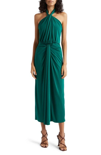 Cinq À Sept Cinq A Sept Kaily Twist Halter Midi Dress In Malachite