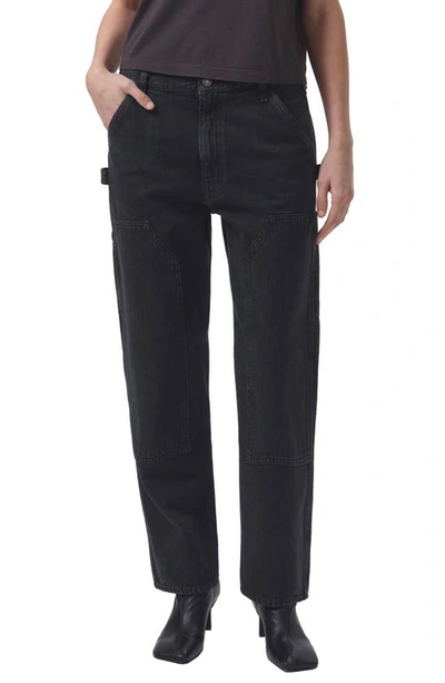 Agolde Rami High Waist Carpenter Organic Cotton Jeans In Black Hole