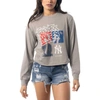 THE WILD COLLECTIVE THE WILD COLLECTIVE GRAY NEW YORK YANKEES CROPPED LONG SLEEVE T-SHIRT