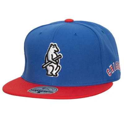 Mitchell & Ness Men's  Royal, Red Chicago Cubs Bases Loaded Fitted Hat In Royal,red