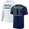 Fanatics Branded College Navy/white Seattle Seahawks Two-pack 2023 Schedule T-shirt Combo Set In Navy