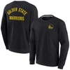 Fanatics Signature Unisex  Black Golden State Warriors Super Soft Fleece Oversize Arch Crew Pullover In Black