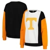 Gameday Couture Women's  White, Black Tennessee Volunteers Vertical Color-block Pullover Sweatshirt In White