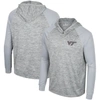 COLOSSEUM COLOSSEUM grey VIRGINIA TECH HOKIES CYBERNETIC RAGLAN QUARTER-ZIP HOODED TOP