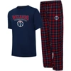 College Concepts Men's  Navy, Red Washington Wizards Arctic T-shirt And Pajama Pants Sleep Set In Navy