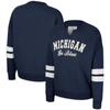 COLOSSEUM COLOSSEUM NAVY MICHIGAN WOLVERINES PERFECT DATE NOTCH NECK PULLOVER SWEATSHIRT