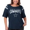G-iii 4her By Carl Banks Navy Dallas Cowboys Plus Size Linebacker Three-quarter Sleeve T-shirt In Navy