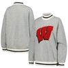 Gameday Couture Women's  Ash Wisconsin Badgers In It To Win It Sporty Mock Neck Pullover Sweatshirt In Ash