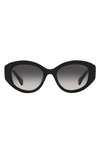 Swarovski 53mm Gradient Cat Eye Sunglasses In Black