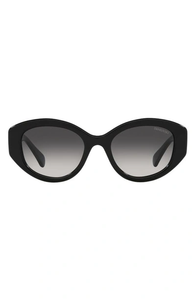 Swarovski 53mm Gradient Cat Eye Sunglasses In Black