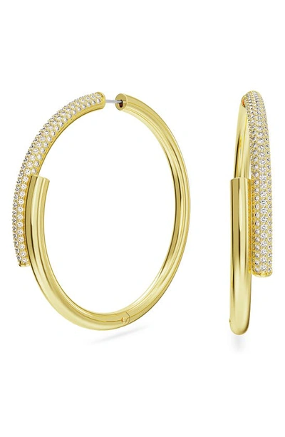 Swarovski Women's Dextera Goldtone & Crystal Tubular Hoop Earrings