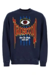 Burberry Navy Blue Printed Sweatshirt In Blue