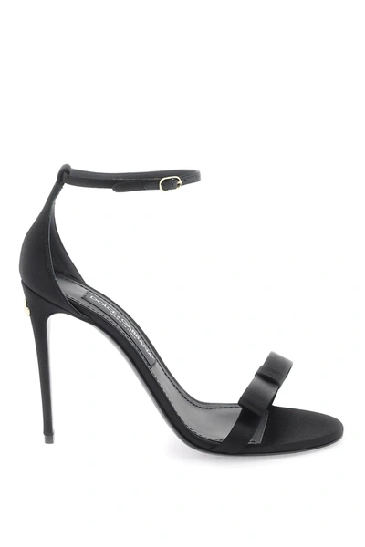 Dolce & Gabbana Satin Sandals In Negro