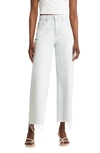 Ag Saige High Waist Raw Hem Straight Leg Jeans In Tide Pool