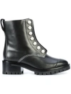 3.1 Phillip Lim Lug Sole Zipper Embellished Leather Ankle Boots