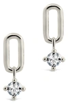 Sterling Forever Mandy Cz Drop Earrings In Silver