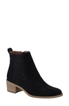 Paul Green Sante Zip Bootie In Black Soft Suede