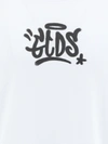 Gcds White Graffiti Print Cotton T-shirt In White