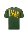 Palm Angels T-shirt Mit Logo-print In Green Gold